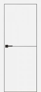 Межкомнатная дверь PX-19 черная кромка с 4-х ст. Белый матовый