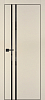 Межкомнатная дверь PX-11  черная кромка с 4-х ст. Бежевый матовый