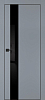 Межкомнатная дверь PX-10 черная кромка с 4-х ст. Серый матовый